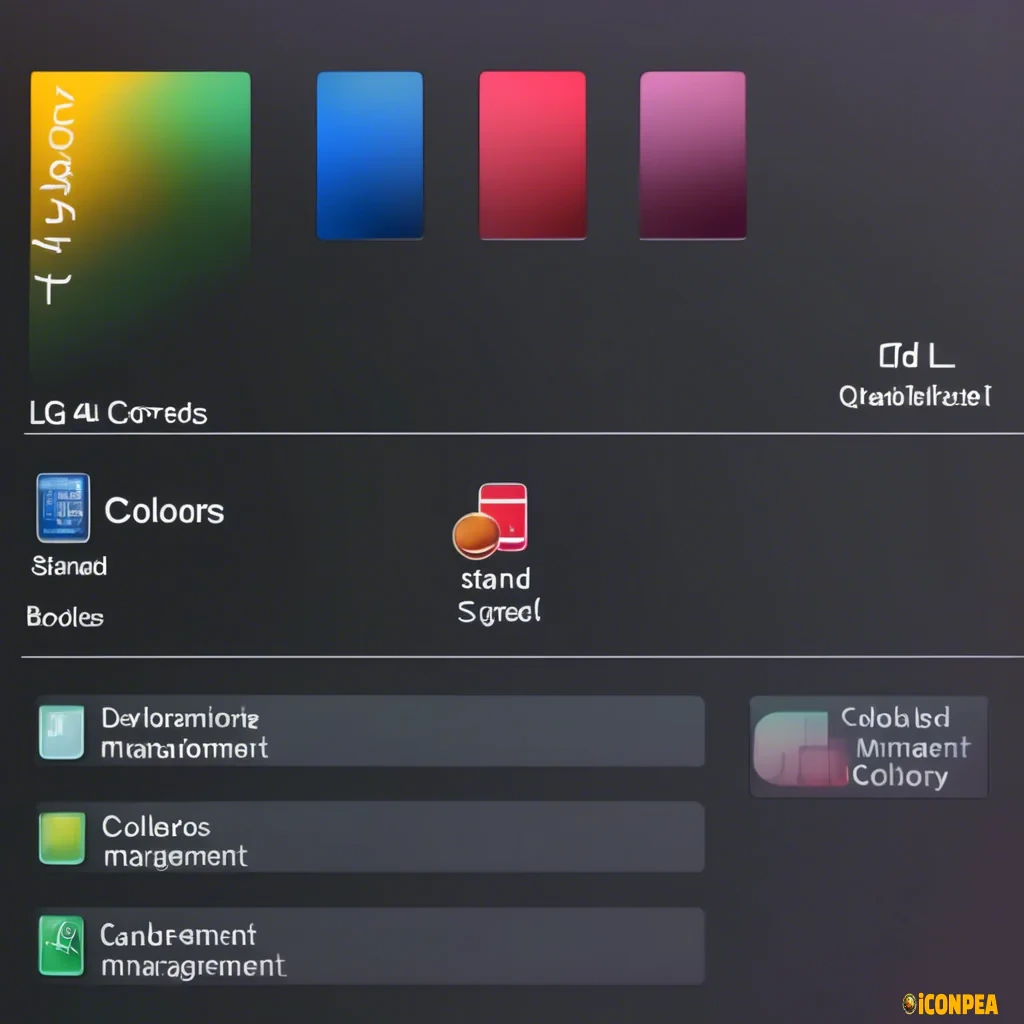 The icon colors used on the standard information management screen are LG brand colors.