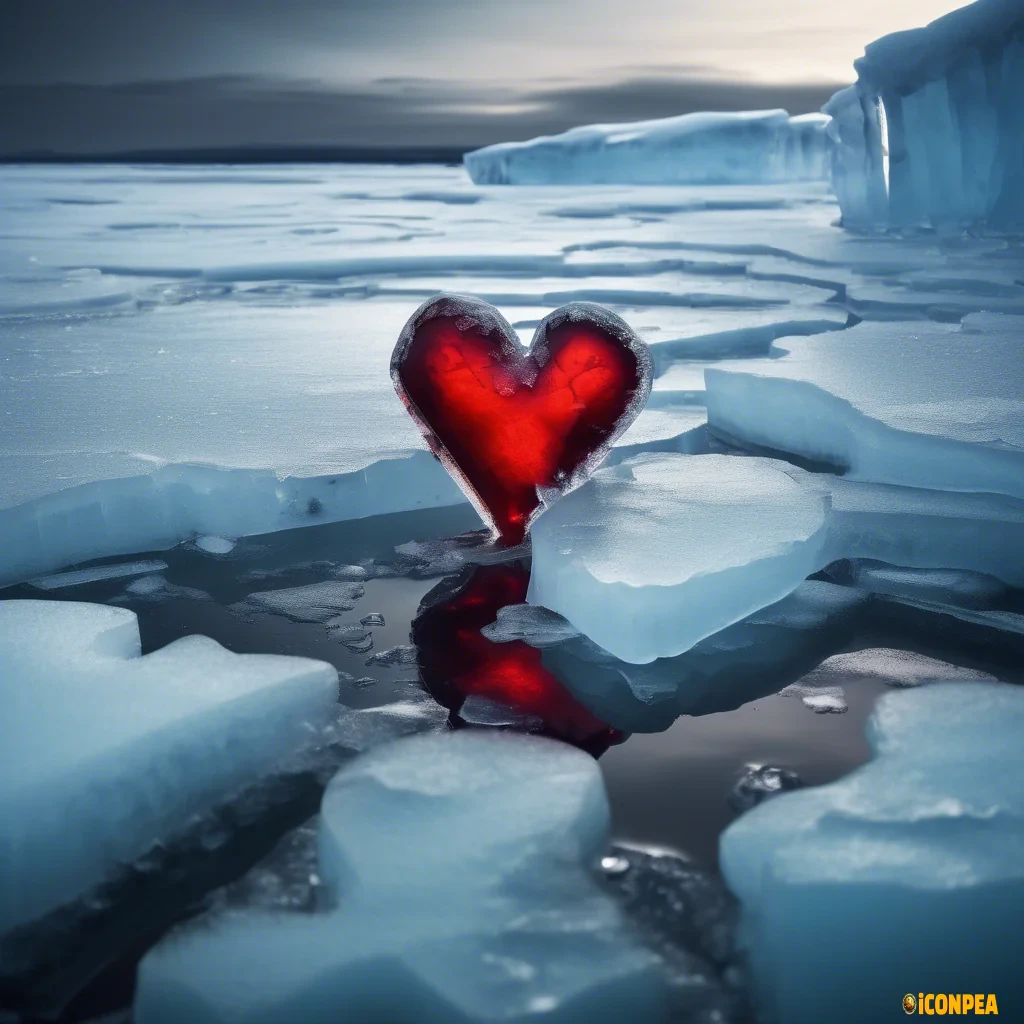 heart broken ice melting