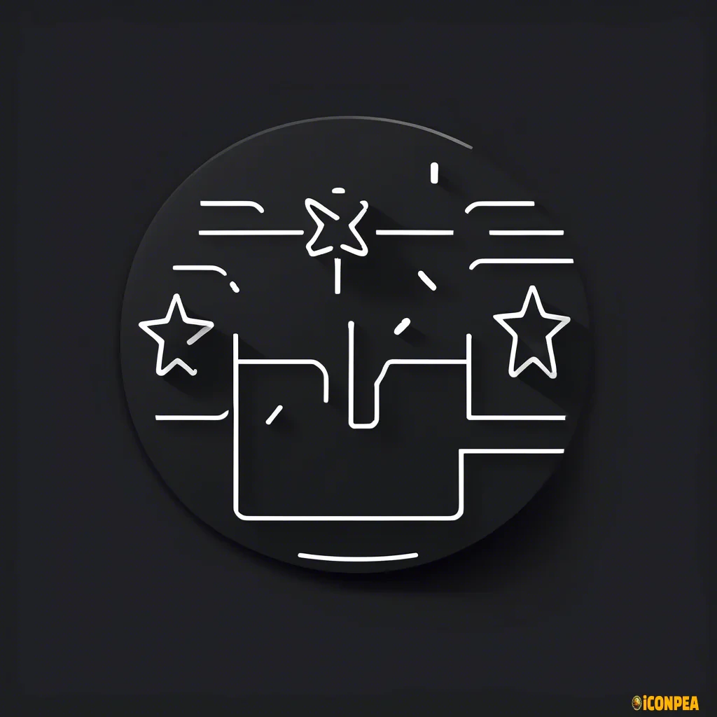 create a outlined black icon for location, where a location mark is showing and showing three stars around that , that shows it is powered by AI