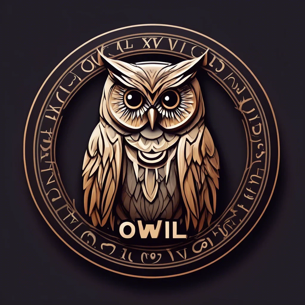 icon with letters OWL in circular frame