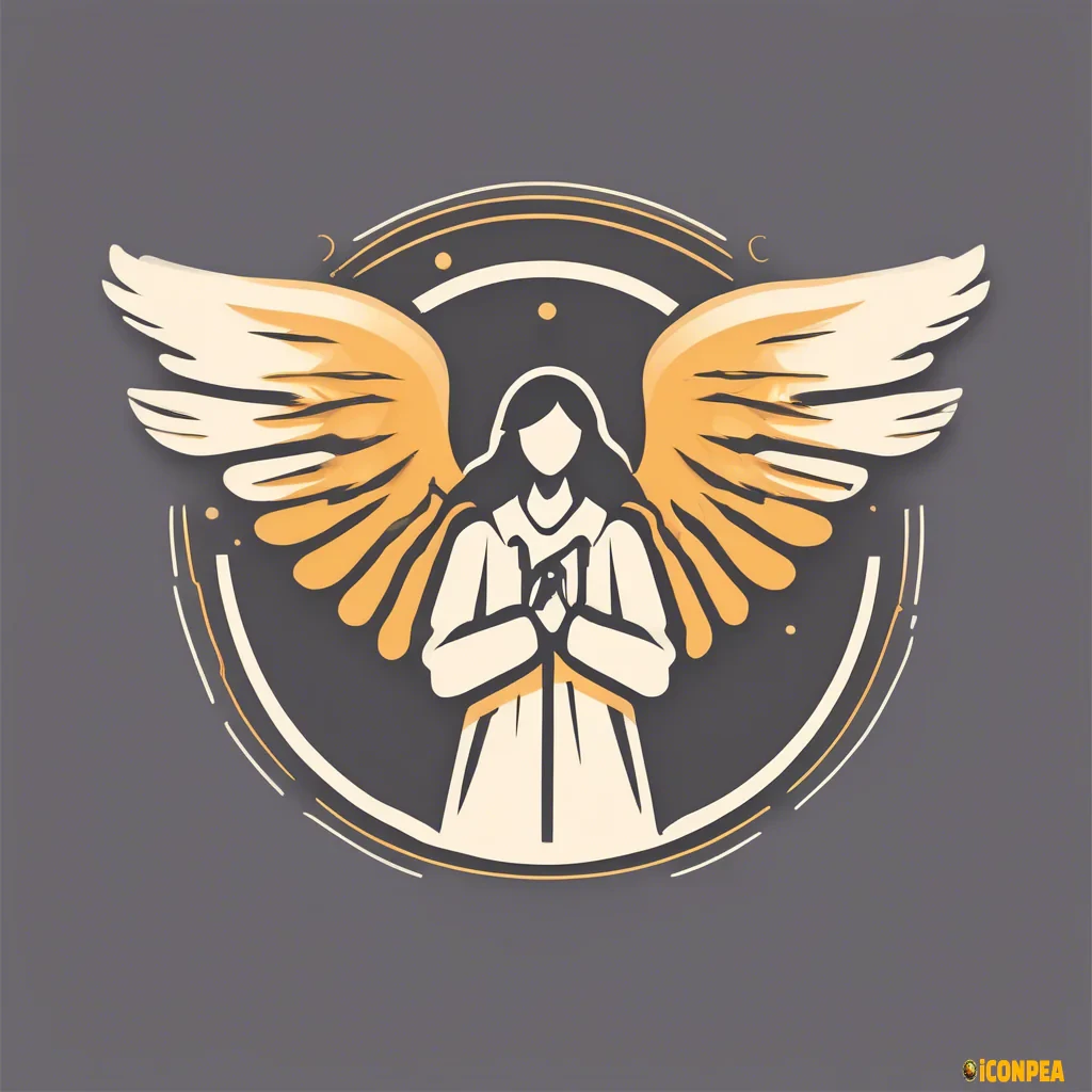 angel icon flast design logo