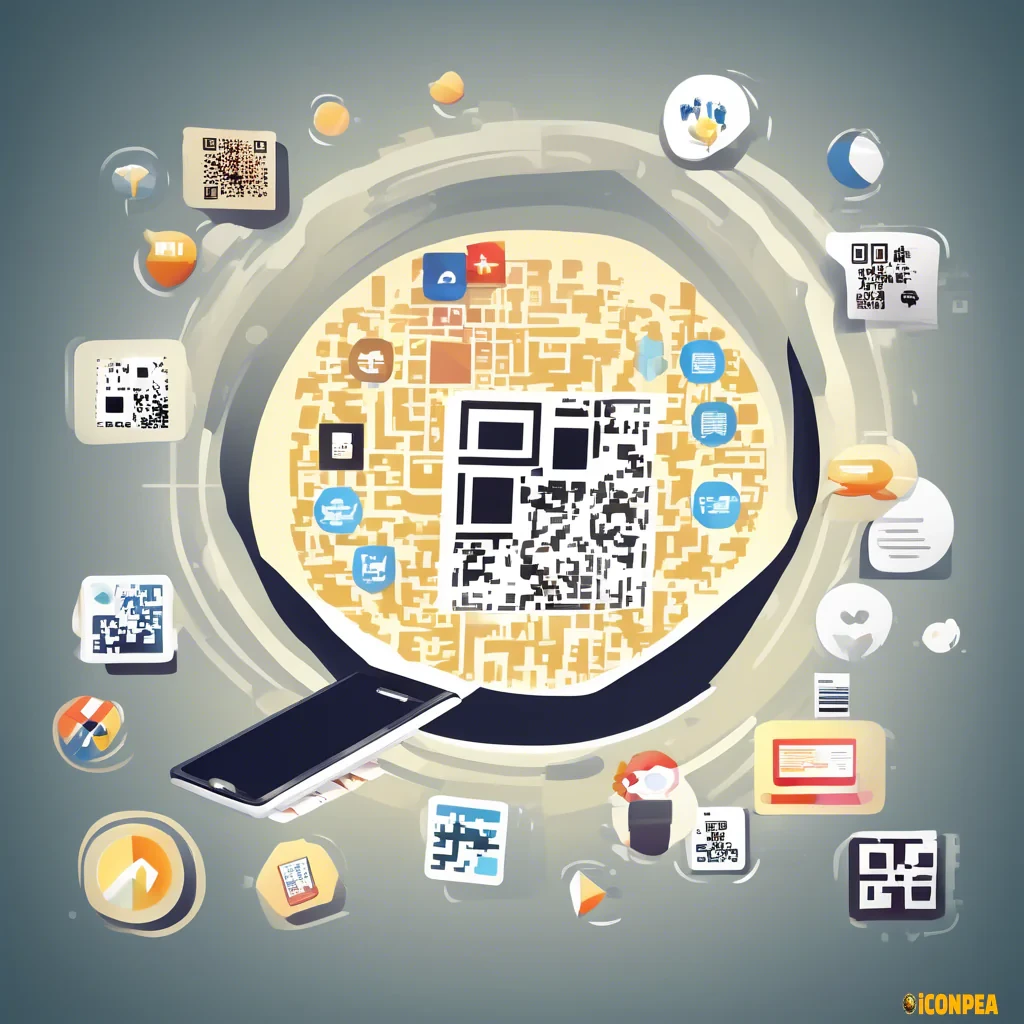 QR-code, Euro, charts, expenses, analytics, without tine details