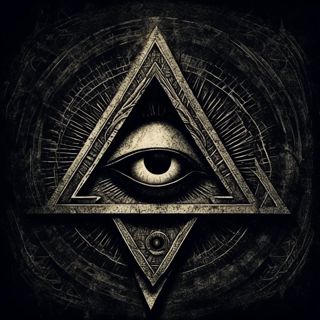 dark moody and scary illuminati symbol that represents surveillance and the all seeing eye