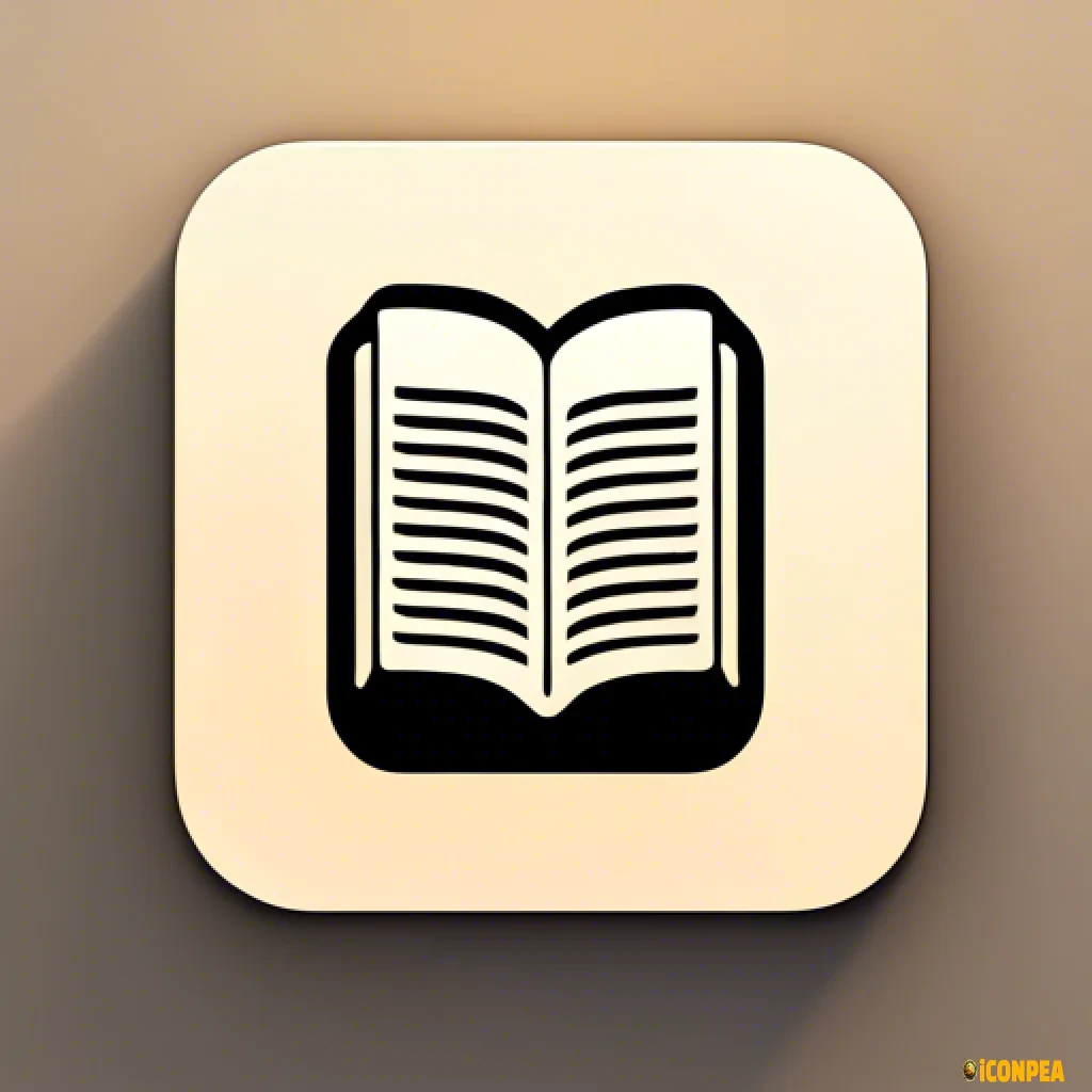 a retro looking yet minimalist looking app icon for an e-book reading app.
