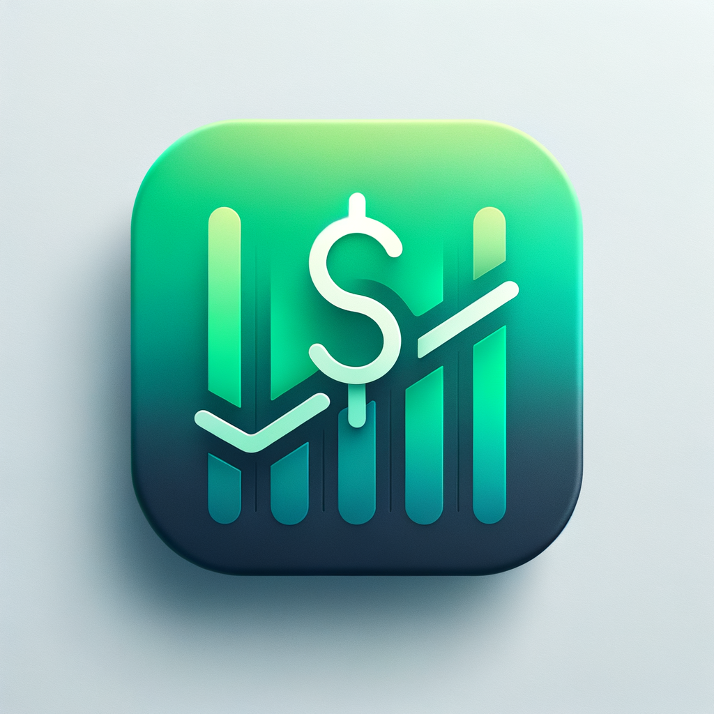 minimal finance app icon, green gradient, clean modern style