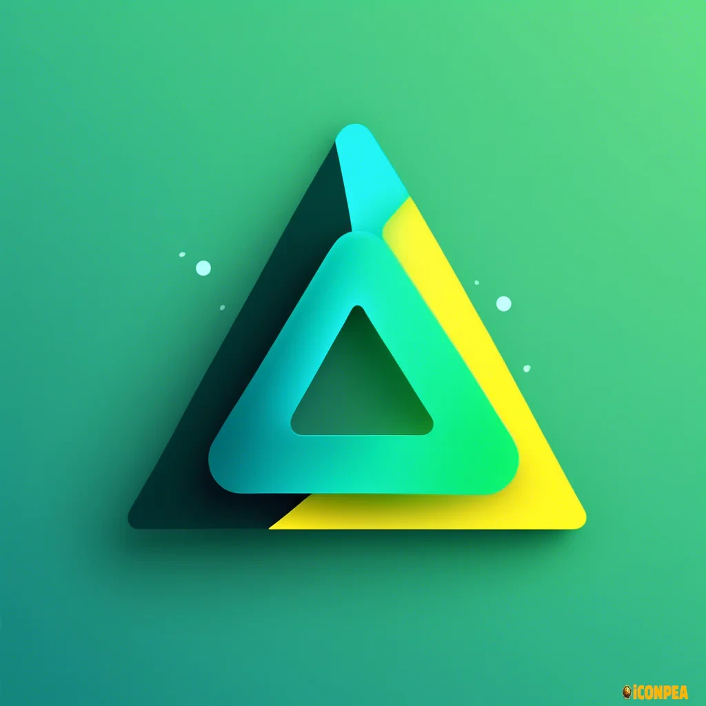 Create an icon that combines a play button (a triangle symbolizing video playback) with an image of a stream or line flowing through the entire element. This will emphasize that content flows continuously and is always available for viewing. - **Color:** Use bright accents for the play button (e.g., green or yellow), and softer shades of blue or turquoise for the stream. - **Shape:** The play button should be placed at the center, surrounded by waves or a pulsating line flowing through it, symbolizing that the video is available for viewing at any moment.