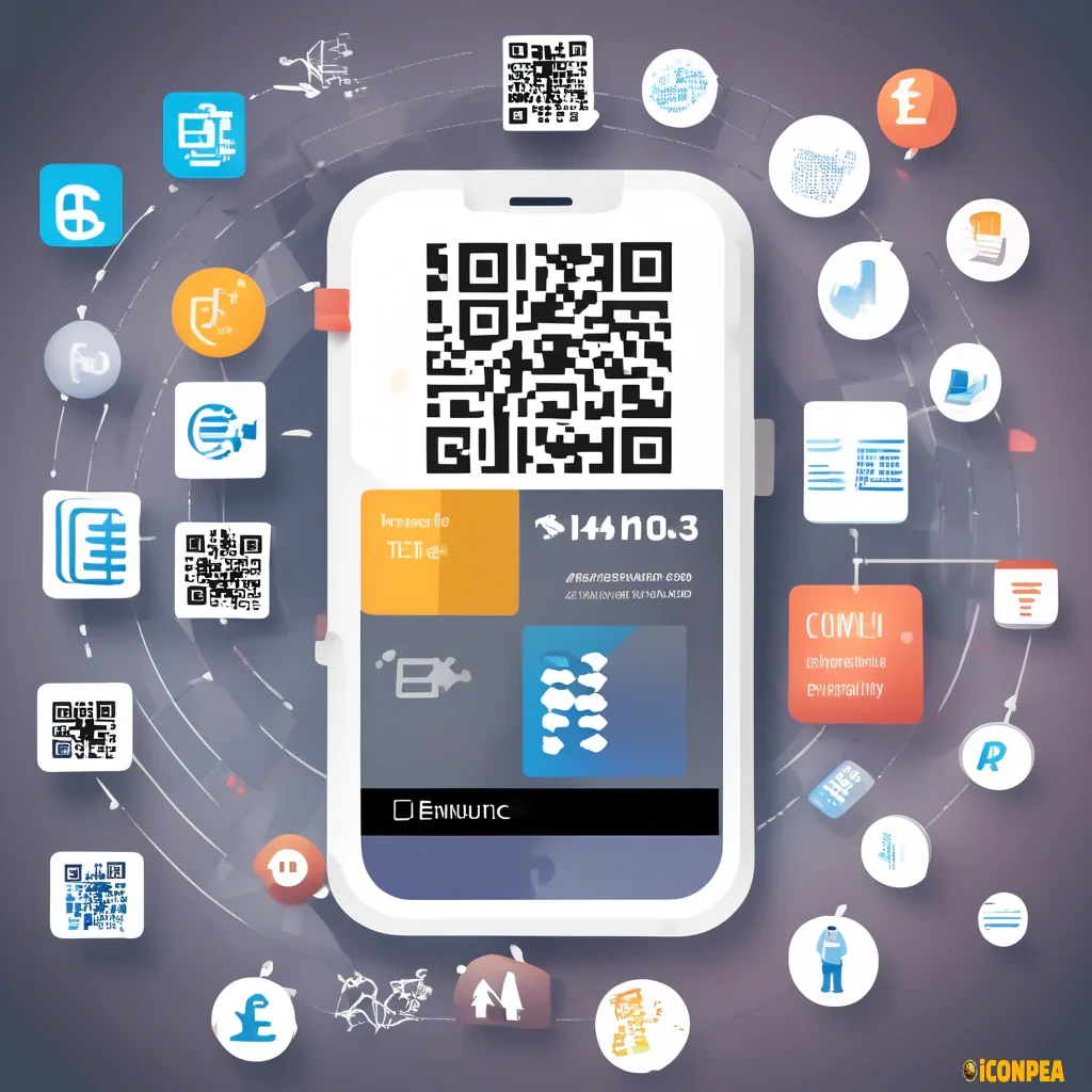 QR-code, Euro, charts, expenses, analytics, without tine details