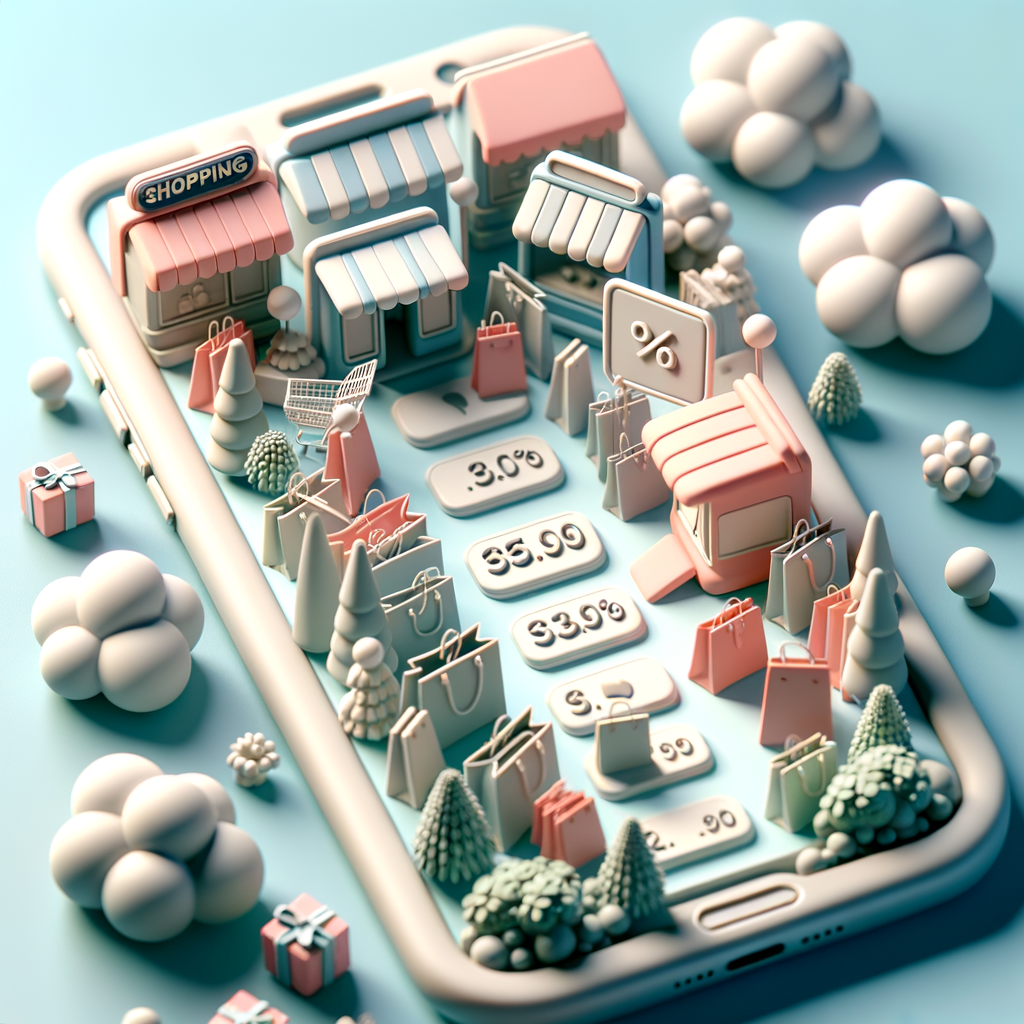 Shopping / Discounts  Style. Make the shadow look soft  Clay 3D (cute feeling) Glossy (iPhone vibes)