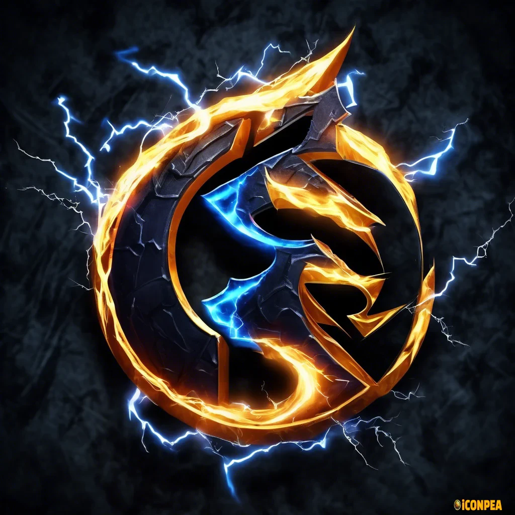 Mortal Kombat Raiden themed letter R with lightning effects