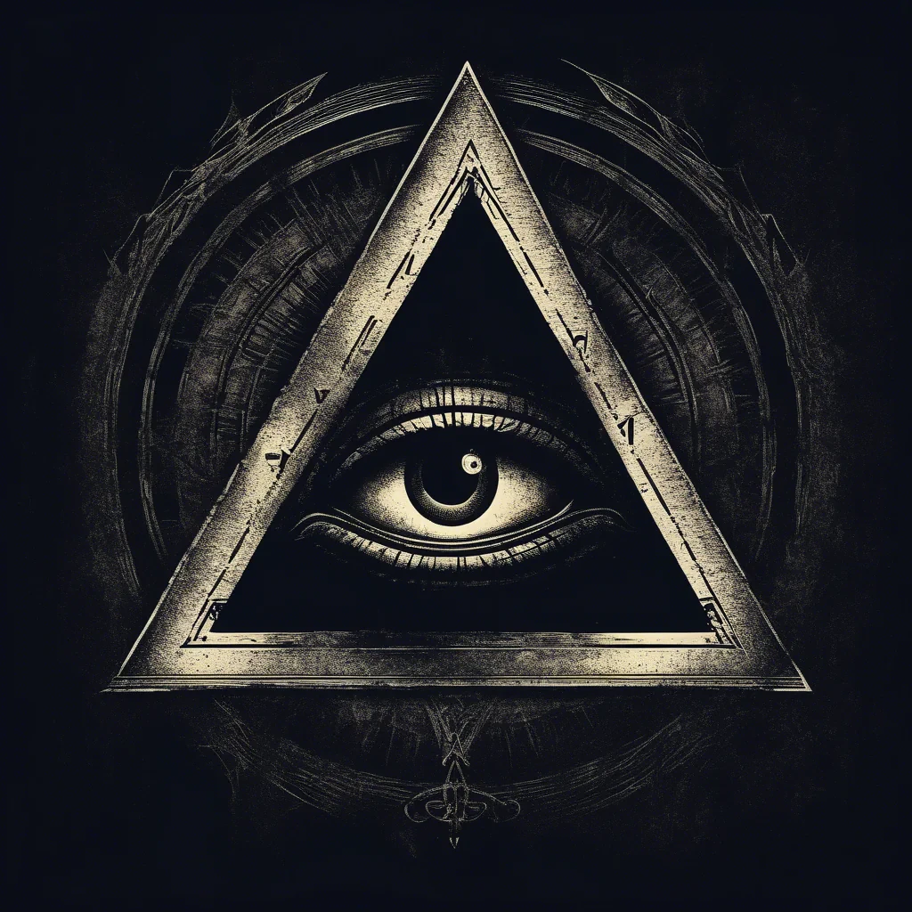 dark moody and scary illuminati symbol that represents surveillance and the all seeing eye