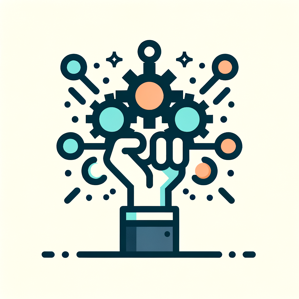 minimal flat vector icon, 2 colors, simple shapes, no shadows, white background.  Generate icon only and NO text:  Founder Freedom: You’ve built operational independence with scalable systems and empowered leadership.