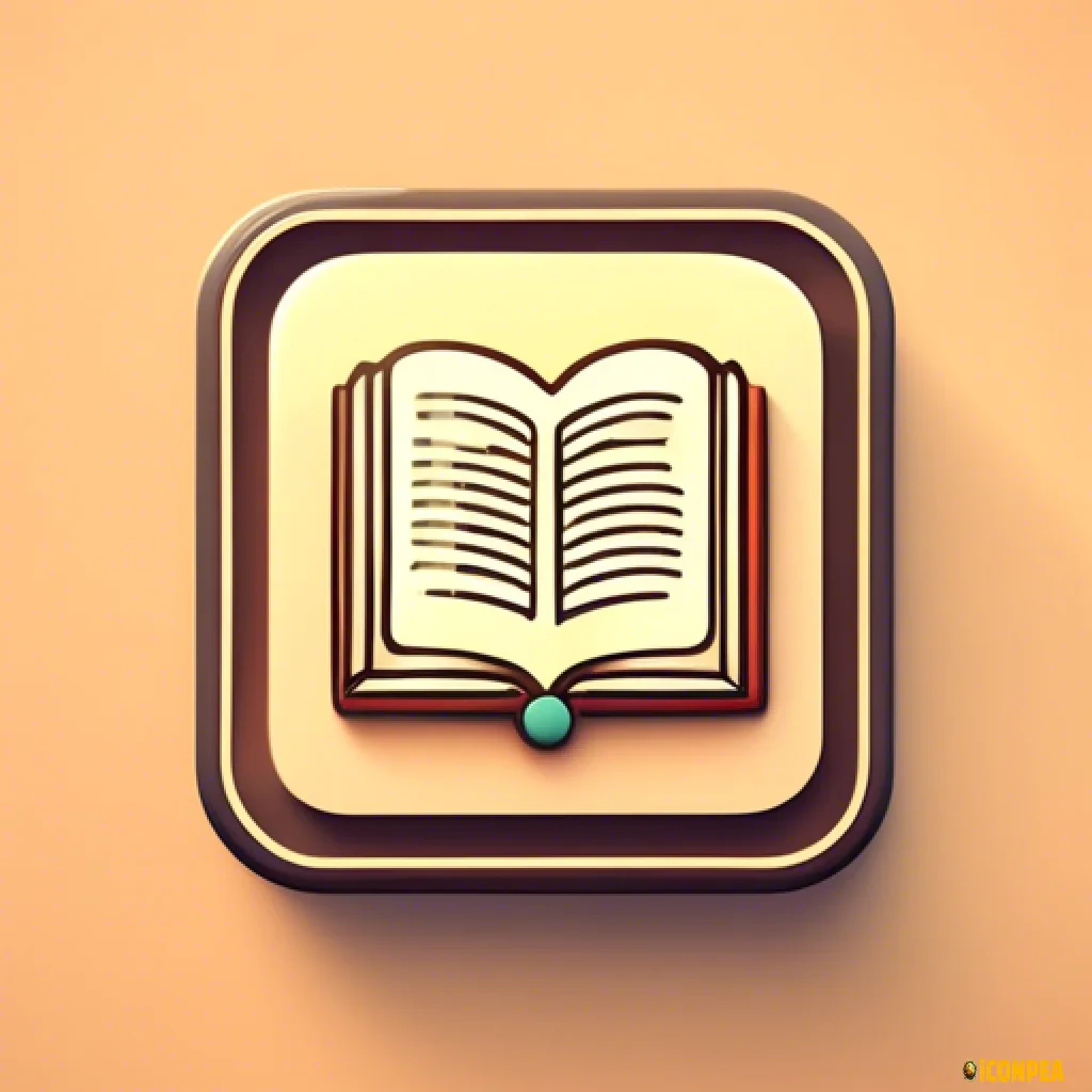 a retro looking yet minimalist looking app icon for an e-book reading app.