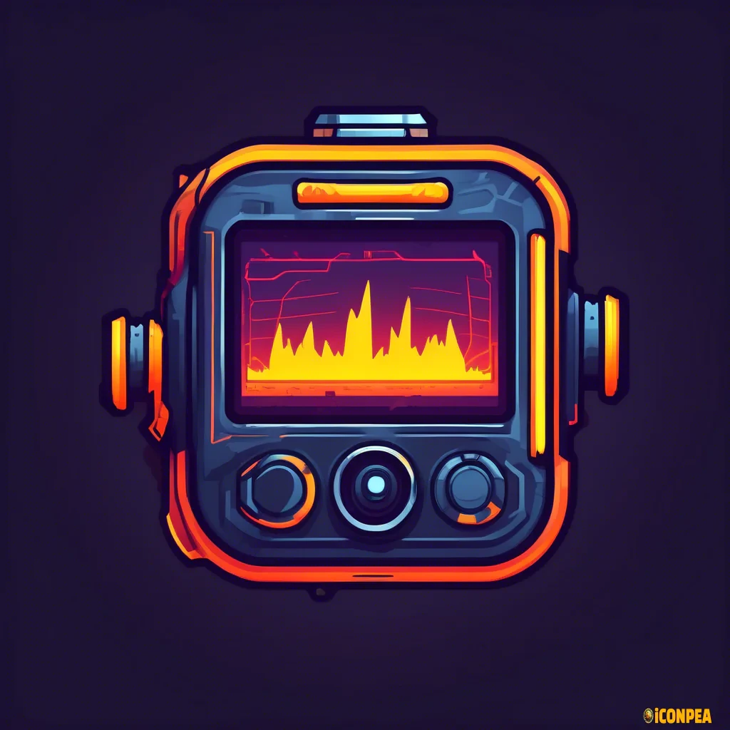 A front view icon of a tactical thermal imager for a game interface is needed. The graphics should be in a minimalist style.