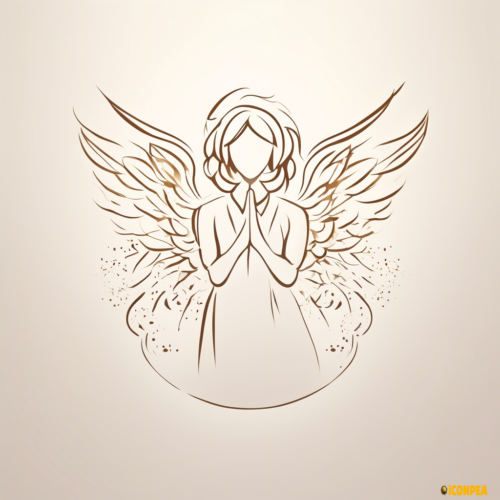 angel icon flast design logo