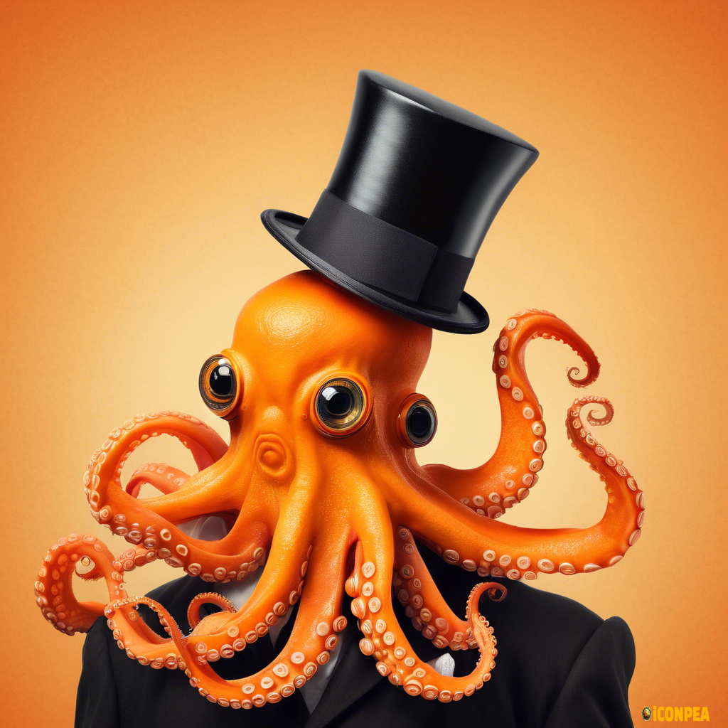an orange octopus in a top hat