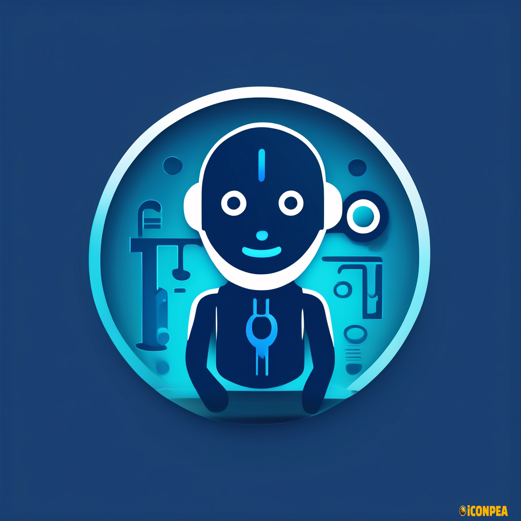 A sleek, modern interactive icon for 'PrepSmart,' an AI-powered mock interview platform. The icon should feature a futuristic AI assistant represented by a glowing chatbot or neural-inspired symbol, combined with an abstract microphone or speech bubble to represent interviews. The design should be minimalistic, professional, and smart-looking, with a color palette of deep blue, teal, and accents of neon for a high-tech feel. The icon should be dynamic, conveying intelligence, confidence, and readiness.