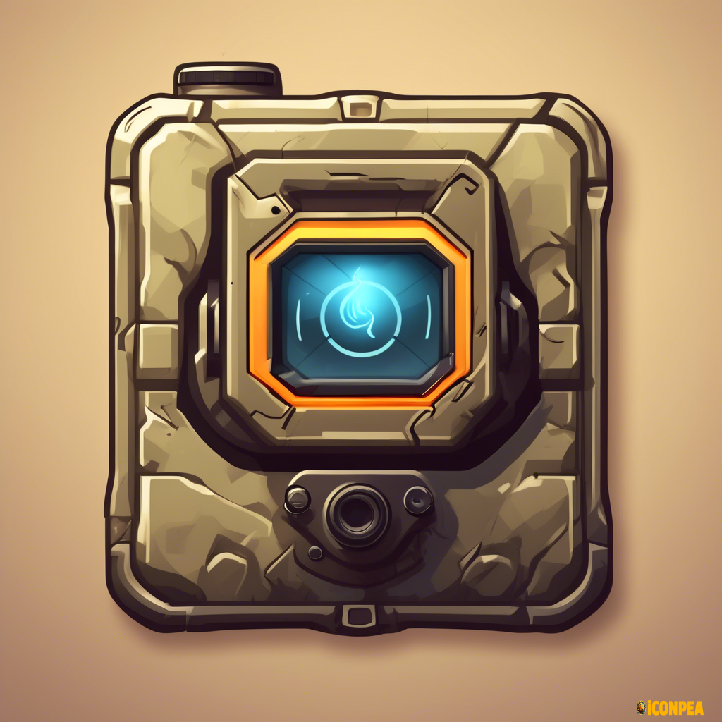 A front view icon of a tactical thermal imager for a game interface is needed. The graphics should be in a minimalist style.