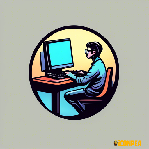 a logo of a computer programmer, no background